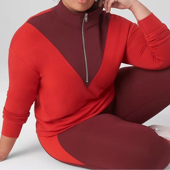 NWOT LIVI Cozy Soft Half-Zip Colorblock Cropped Pullover Adrenaline Rush 22/24 - Picture 11 of 11